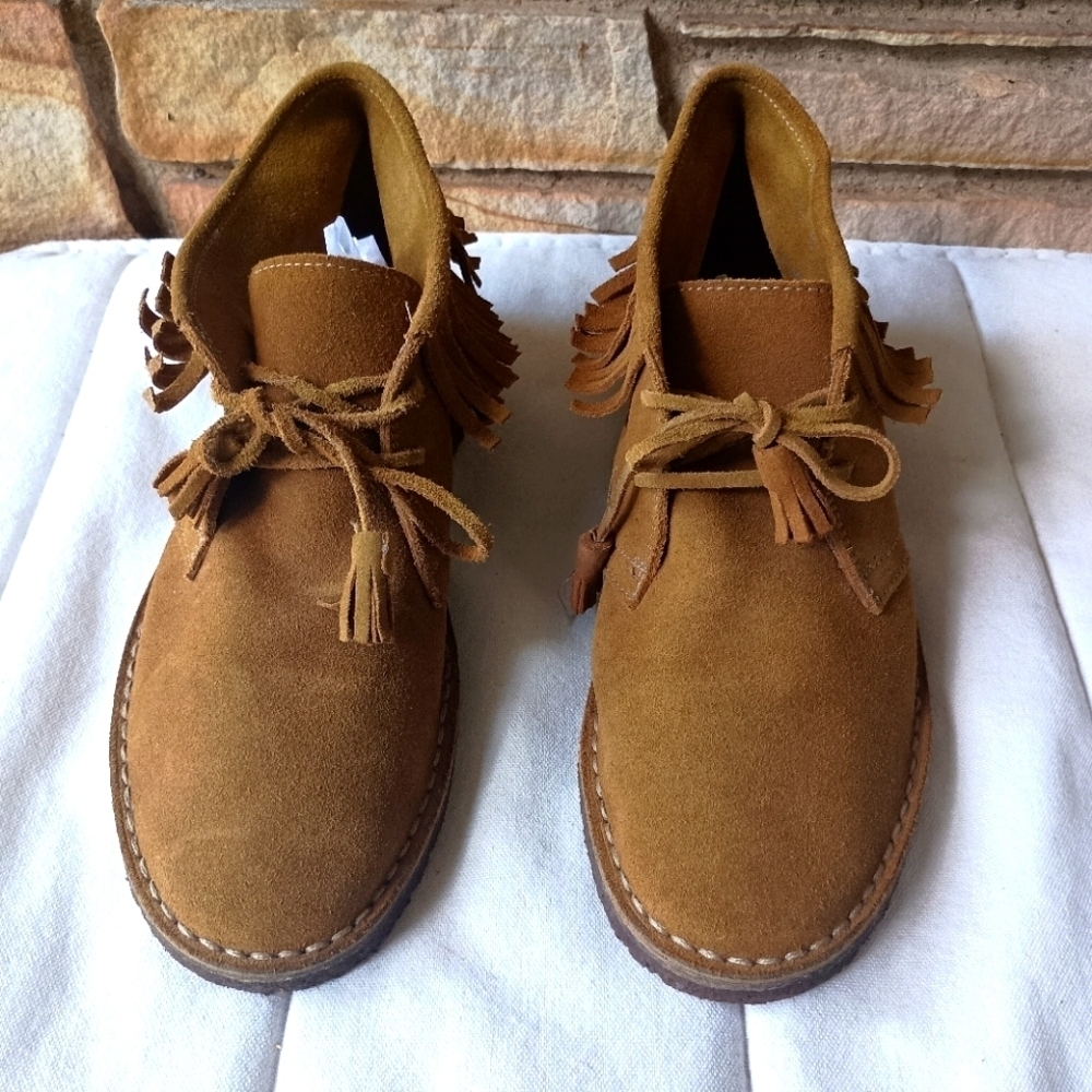 J Crew Made In Italy Brown Suede Ankle Boots with Fringe_10